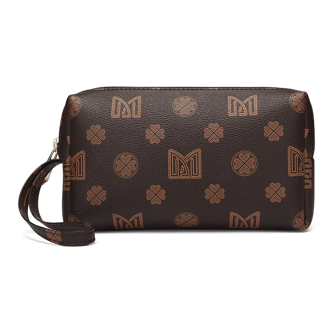 MEXICAN Polyvinyl Chloride Leather Clutch Women's Dark Brown