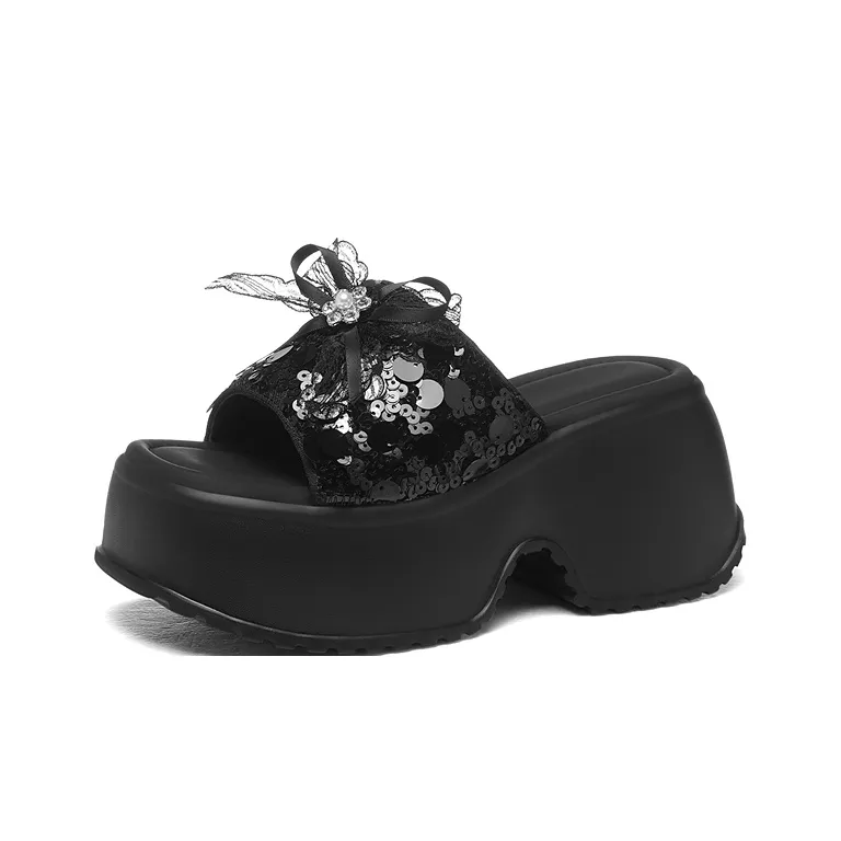 Golden Silk Rabbit Блестки Slip-resistant Abrasion-resistant Quick-dry Slippers Women's