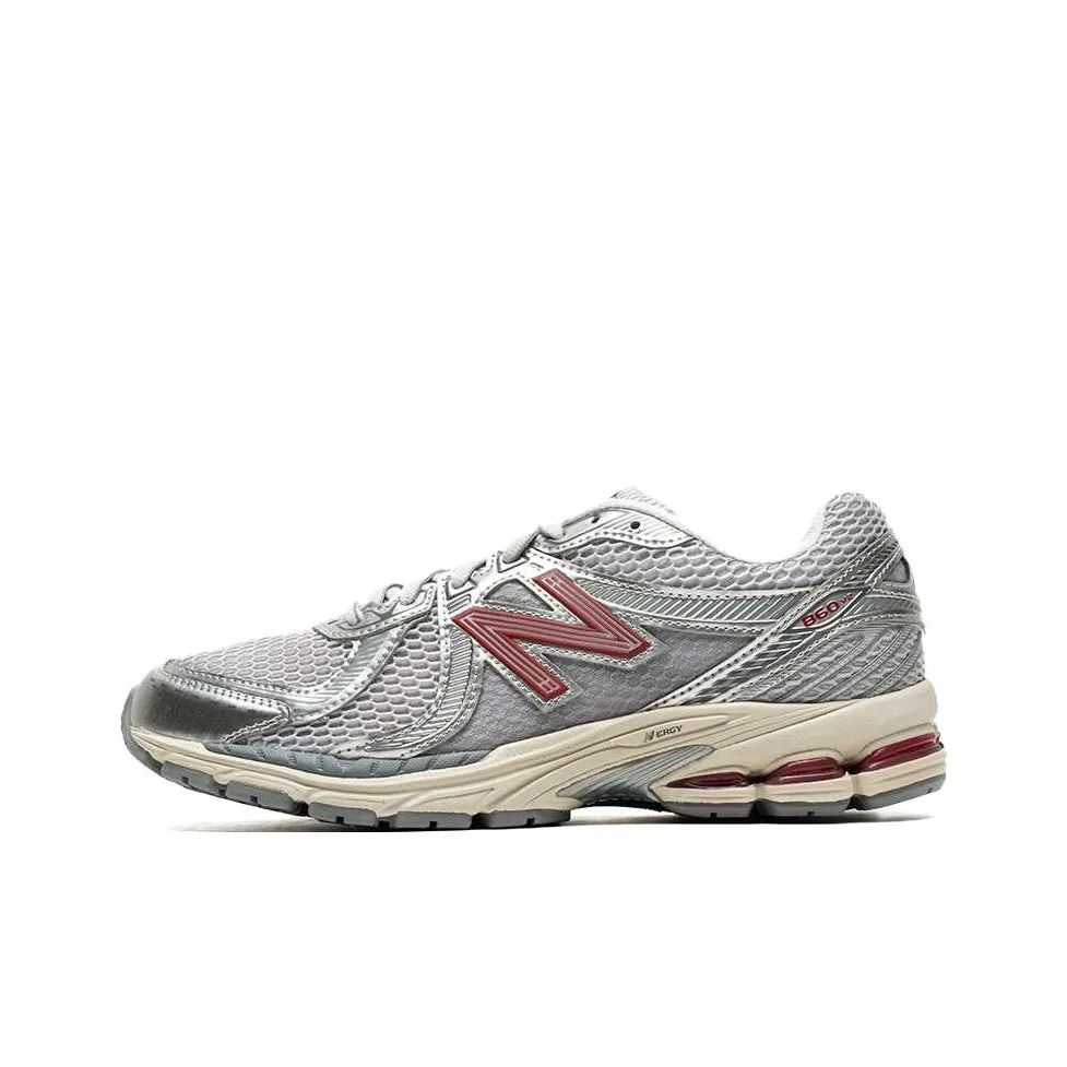 New Balance NB 860 v2 Легкий Низкий Топ Беговые кроссовки Унисекс Серебристо-серый