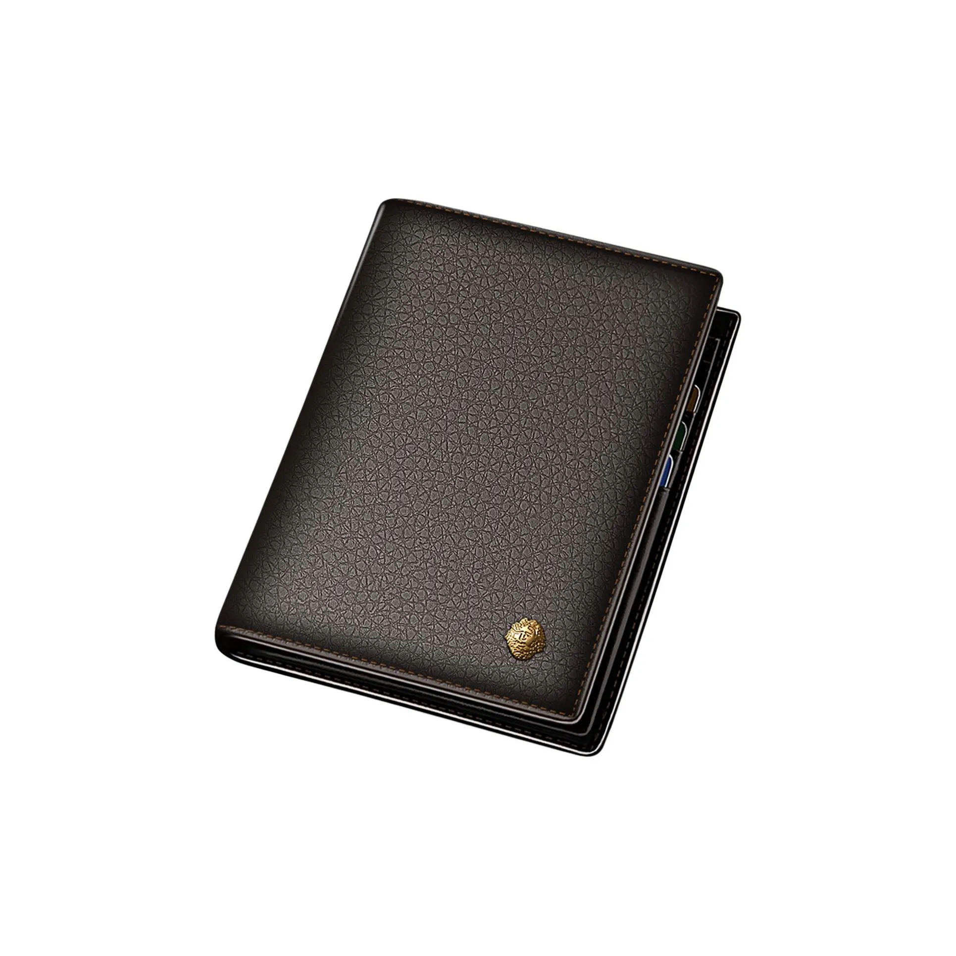 Old Man's Head Кожаный кошелек из коровьей кожи мужской черный кофейный