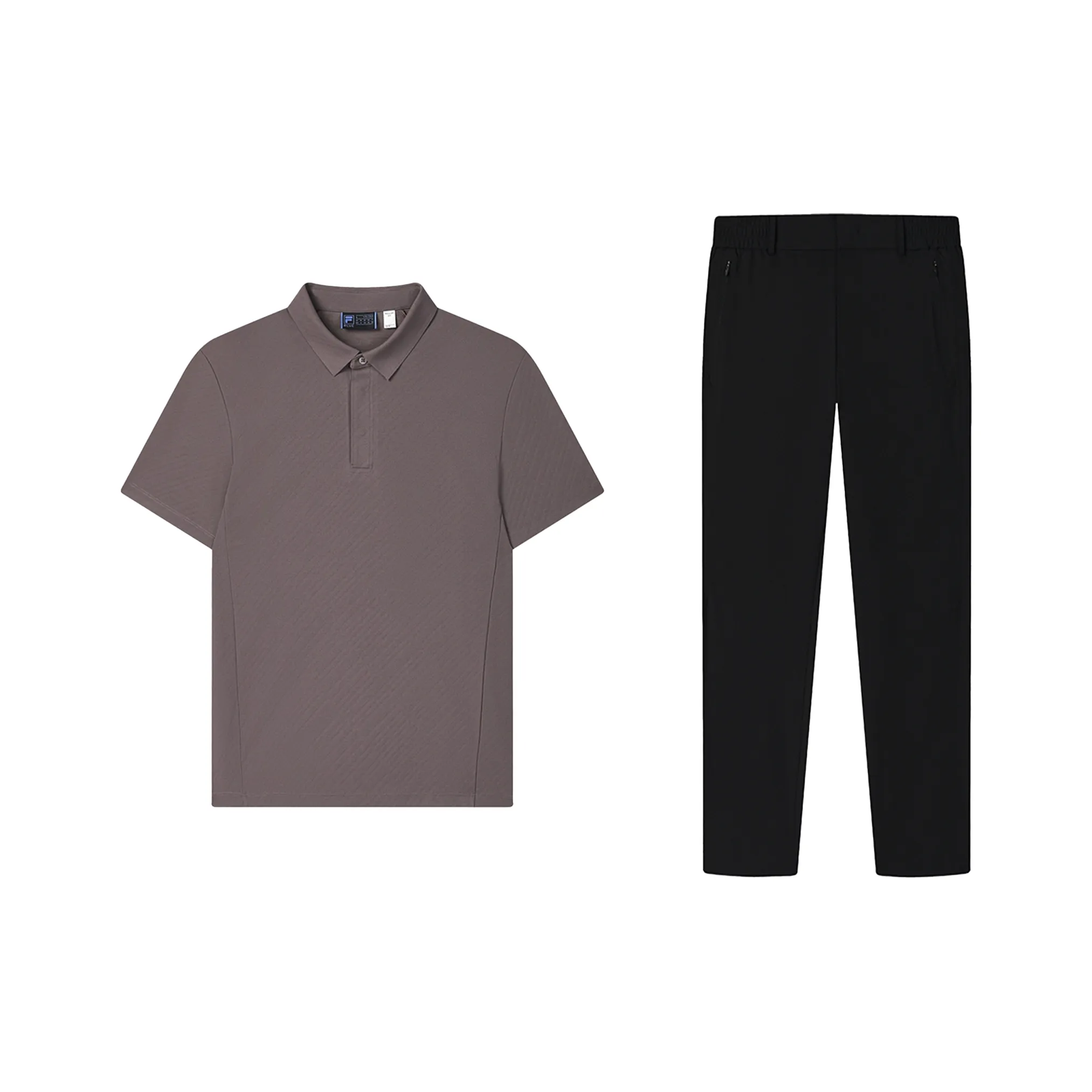 FILA Одежда Sets Deep Фиолетовый Топ + Глубокий Черный Низ Мужская Повседневная Спортивная Одежда