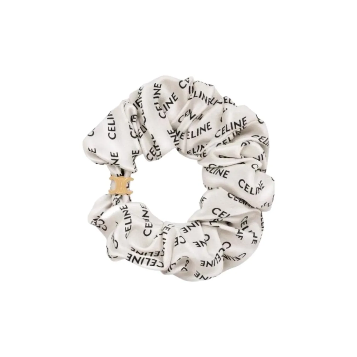 CELINE Шелковая ткань Резинка для волос Унисекс Белый