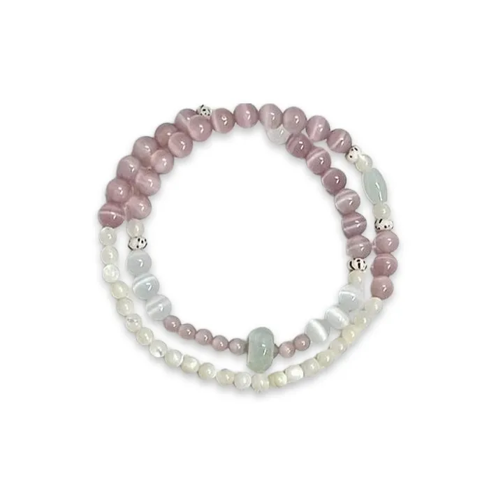 LuluCanaan Синтетическое Искусственное стекло кошачий глаз браслеты женские