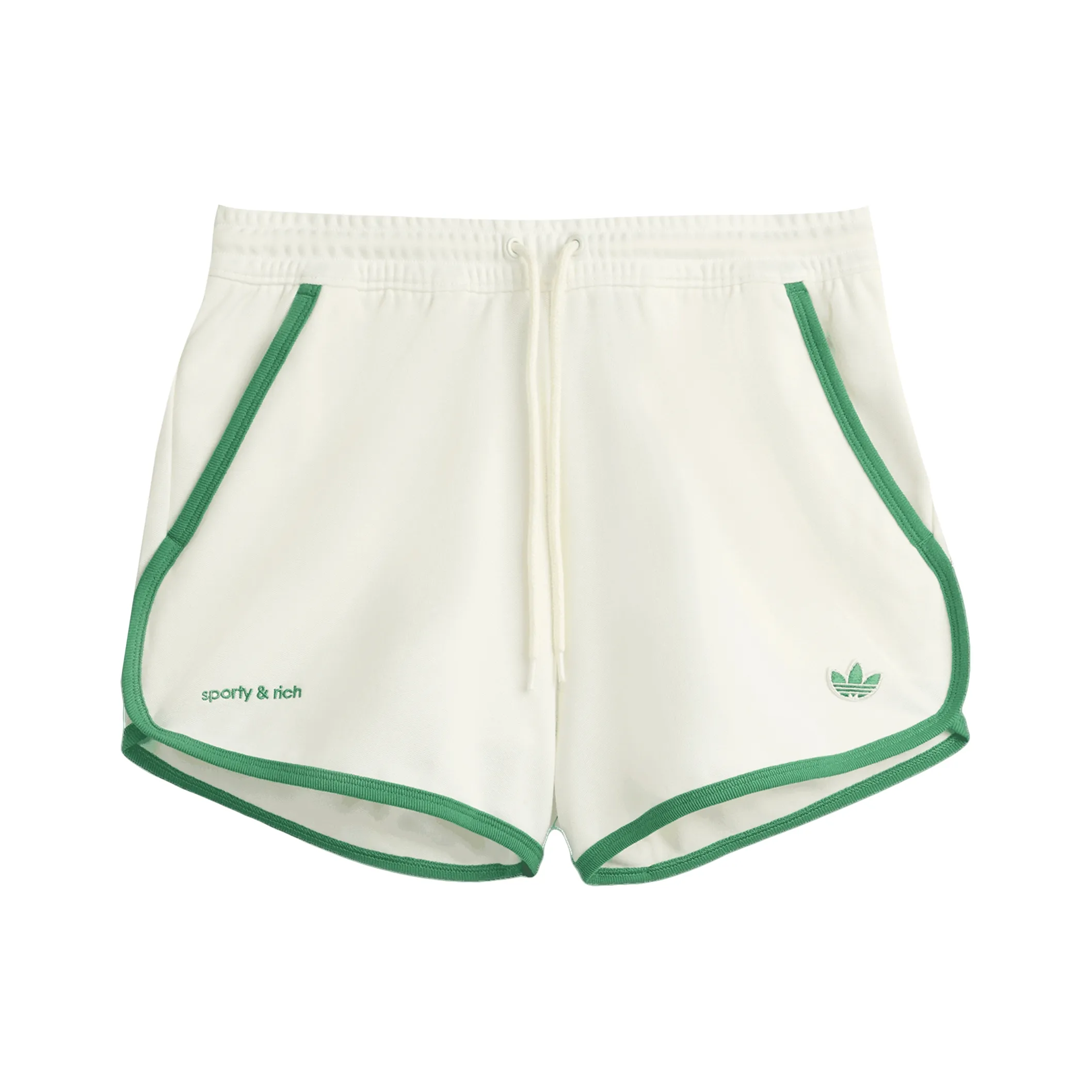 Adidas Originals x SPORTY RICH SS25 Спортивные шорты Женские Нефритовый Белый