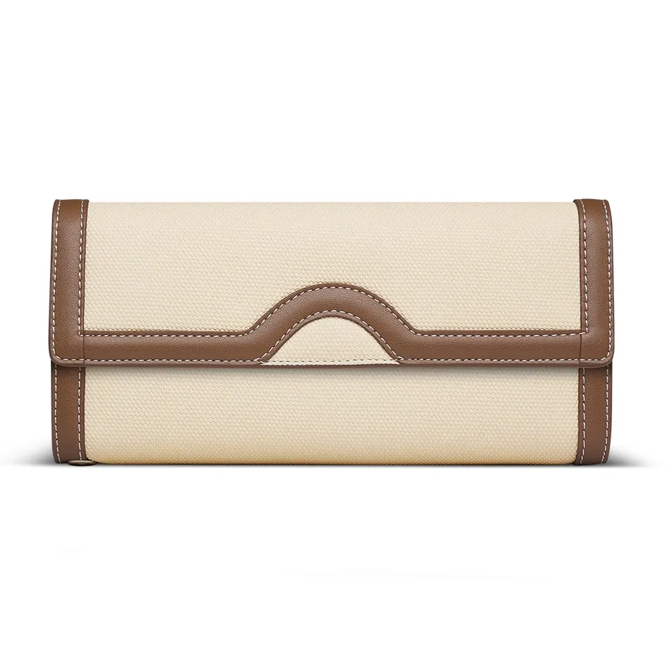 WilliamPOLO Ткань Кошелек Женский Белый и Кофейный