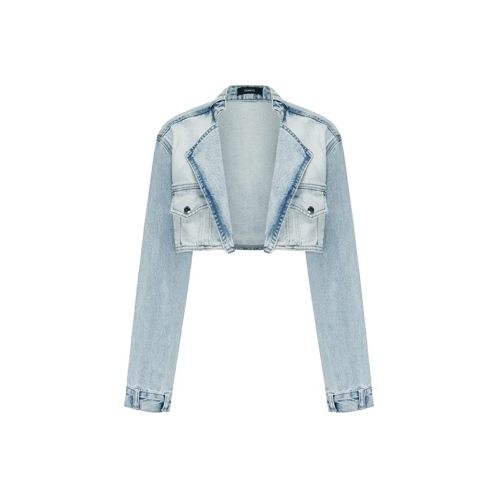 GIMING Сине-белые Женские Джинсовые Куртки