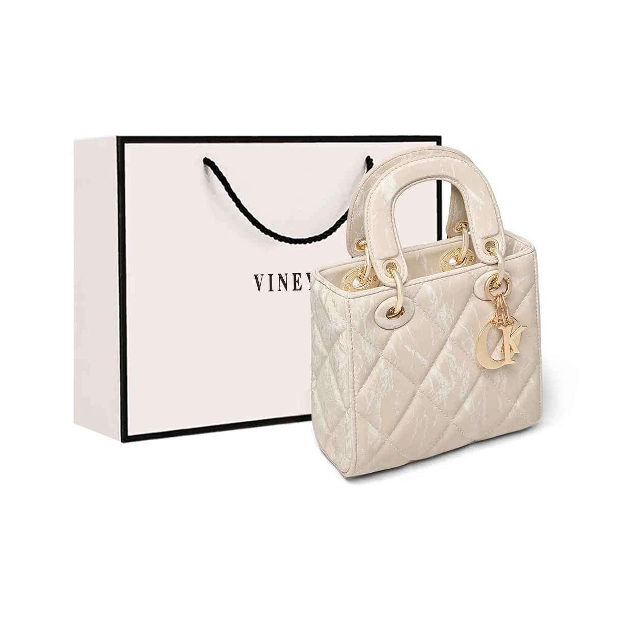 VINEY Сумка из синтетической кожи сумка через плечо сумка через плечо сумка Lady Dior стандартная женская цвет экрю