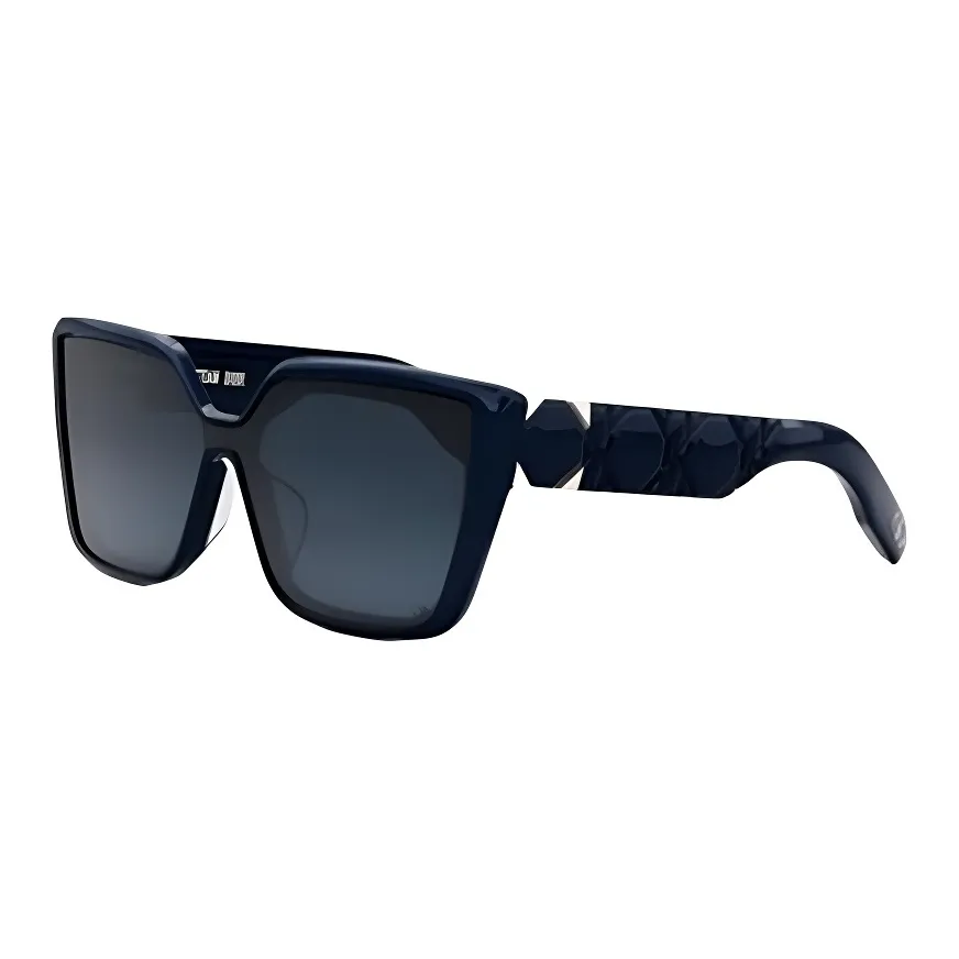 DIOR Plate Frame Irregular Shape Sunglasses Women's Dark Blue