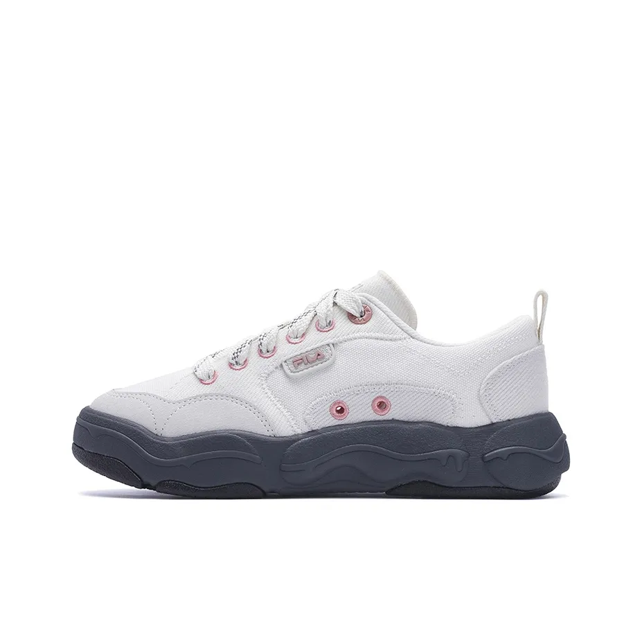 FILA BURGER Hamburger Shoes Low Top Canvas Shoes Women's White Gray