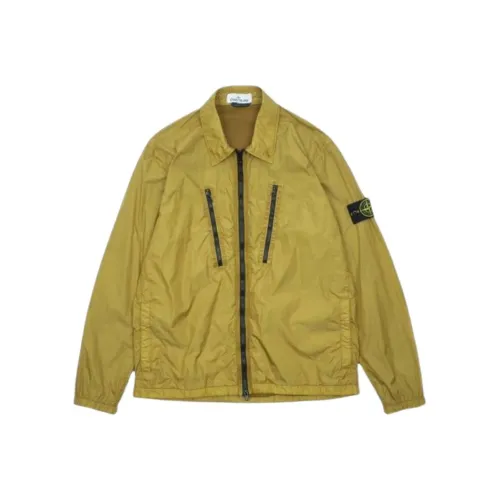 STONE ISLAND Мужские куртки темно-бежевого цвета