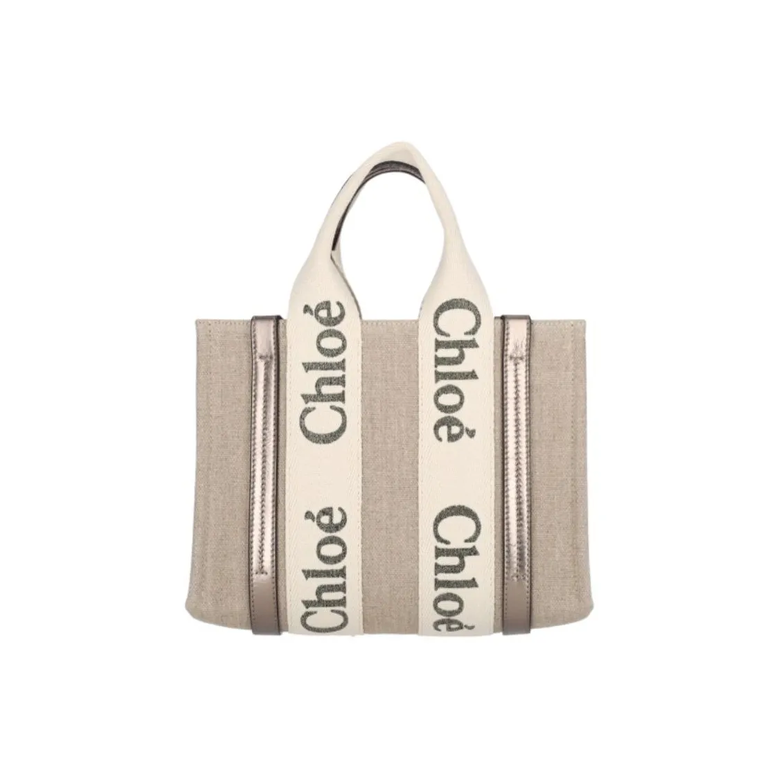 Chloe Woody Linen Tote Bag, Shopping Bag, Shoulder Bag, Crossbody Bag, Handbag Trumpets Women's Khaki & Beige