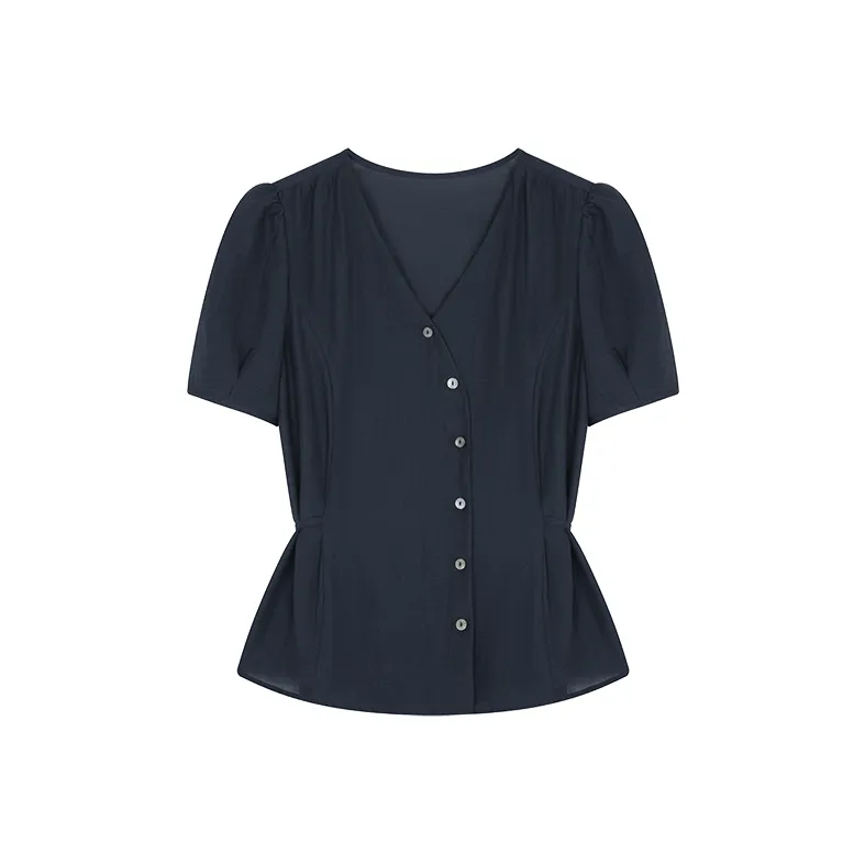 Mo Han Yi Mei Shirt Women's Navy Blue