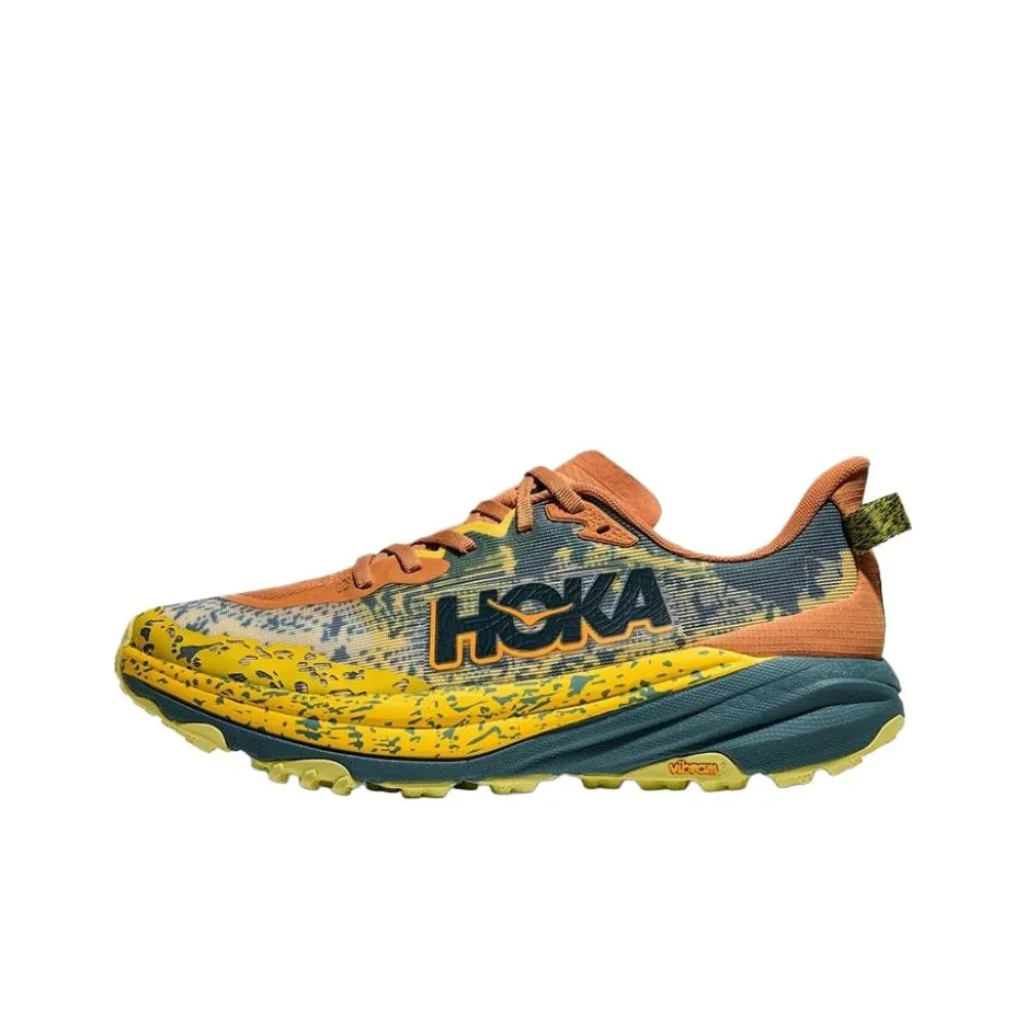 HOKA ONE ONE SPEEDGOAT 6 Беговые кроссовки Низкий топ Желтый Оранжевый Мужской