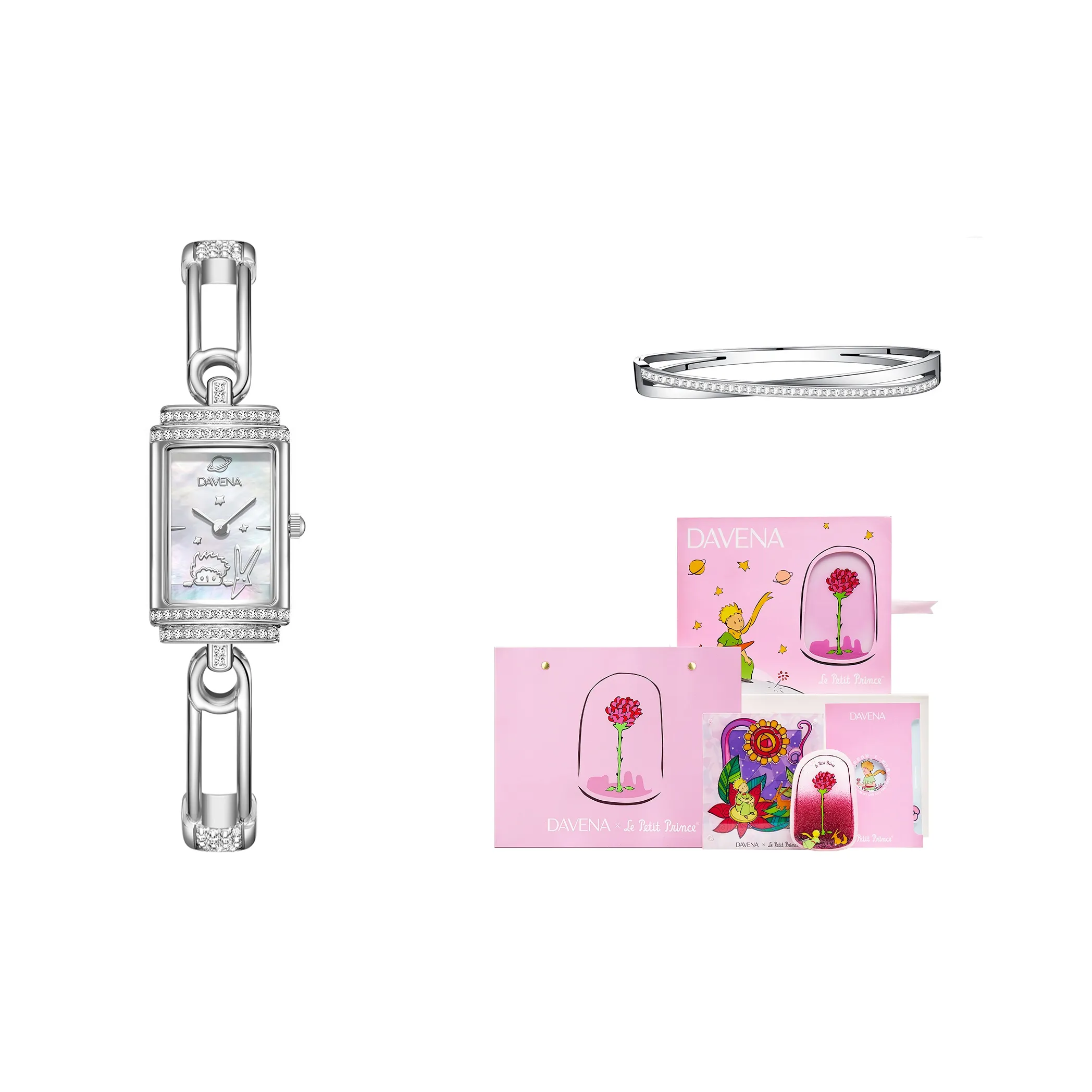 DAVENA The Little Prince Shining Adventure Collection Кварцевый механизм Ремешок из нержавеющей стали Часы