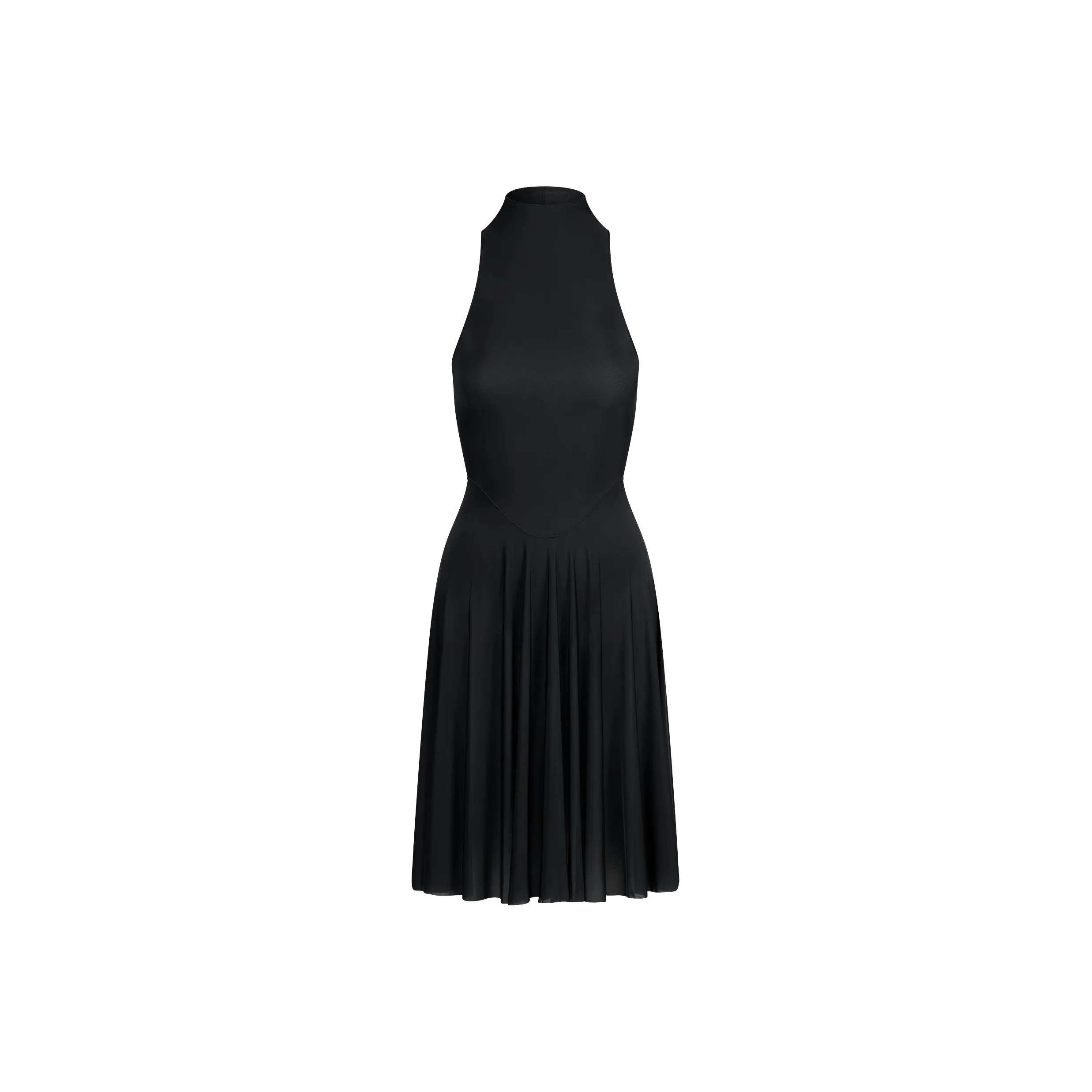 SKIMS SS25 MILKY Прозрачный Высокий вырез Платье-миди Без рукавов Женское