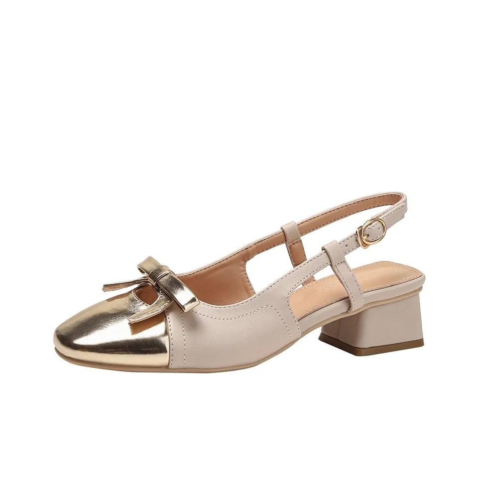 Wuji Грубый каблук Высокие каблуки 3,5 см Женские Золотой