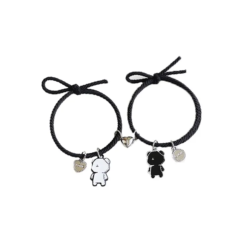 Высокая эластичность резиновая лента + сплав капля масла подвеска + нержавеющая сталь LOOP + магнит аксессуары резинки-спирали для волос унисекс