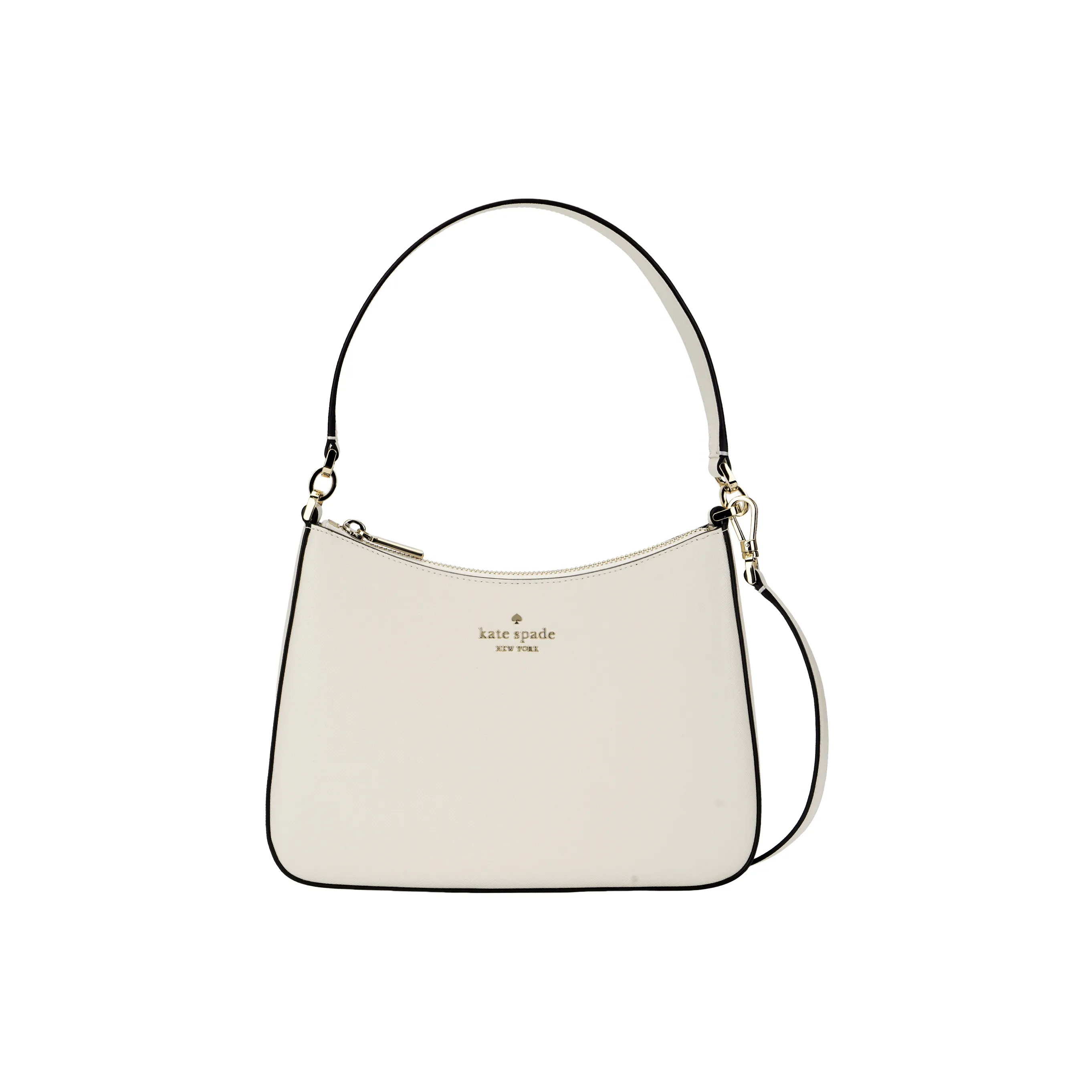 Kate Spade Saffiano Leather Portable Crossbody Bag, Shoulder Bag Women's Egg White Crispy Pastry