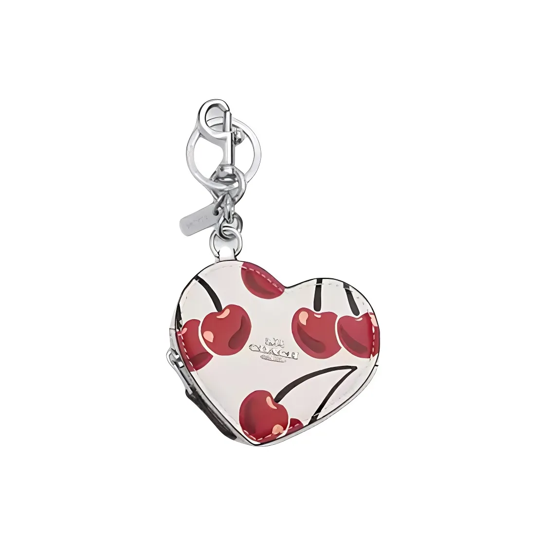 COACH Smooth Leather Bag Charm Bag Merch Mini Women's White & Red
