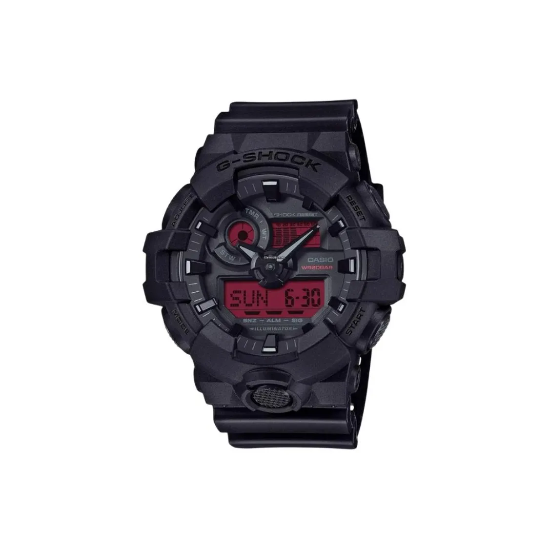 CASIO G SHOCK Collection Кварцевый механизм Смольный ремешок Часы Мужские Красный циферблат часов