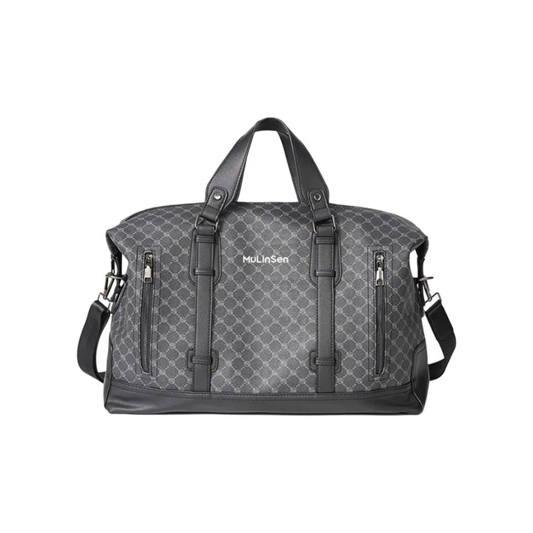 Mulinsen PU One Shoulder Crossbody Handbag, Travel Bag Unisex Pattern Black