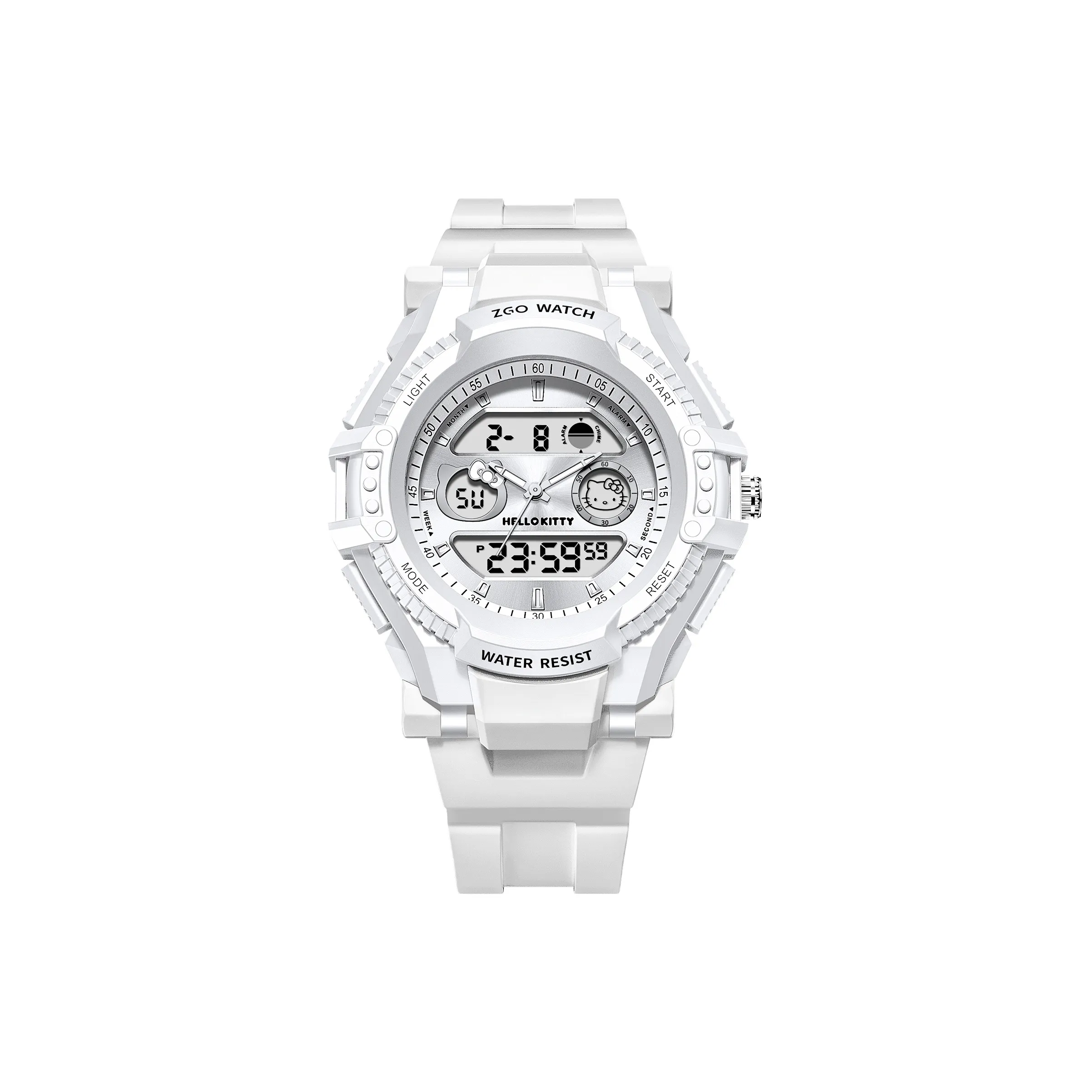 Hello Kitty Hello Kitty Спортивные Водонепроницаемые Кварцевые Часы Женские Часы Белый Циферблат
