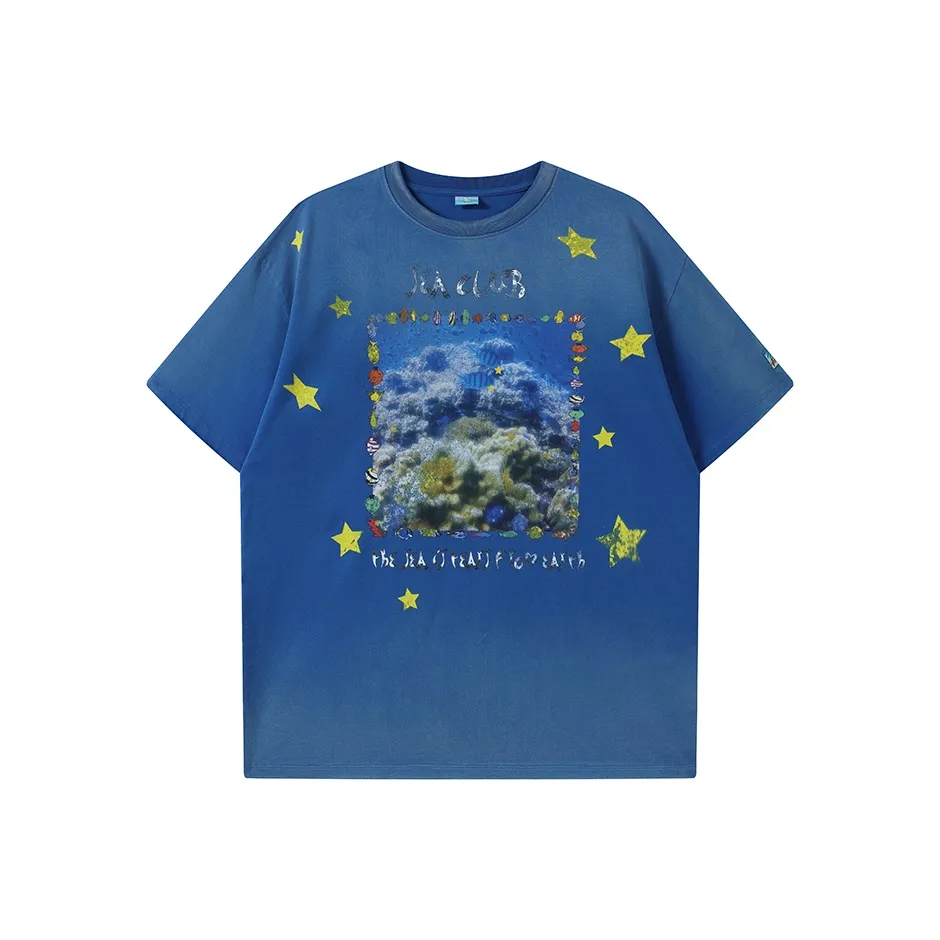 Crying Center Морской синий Унисекс Футболка