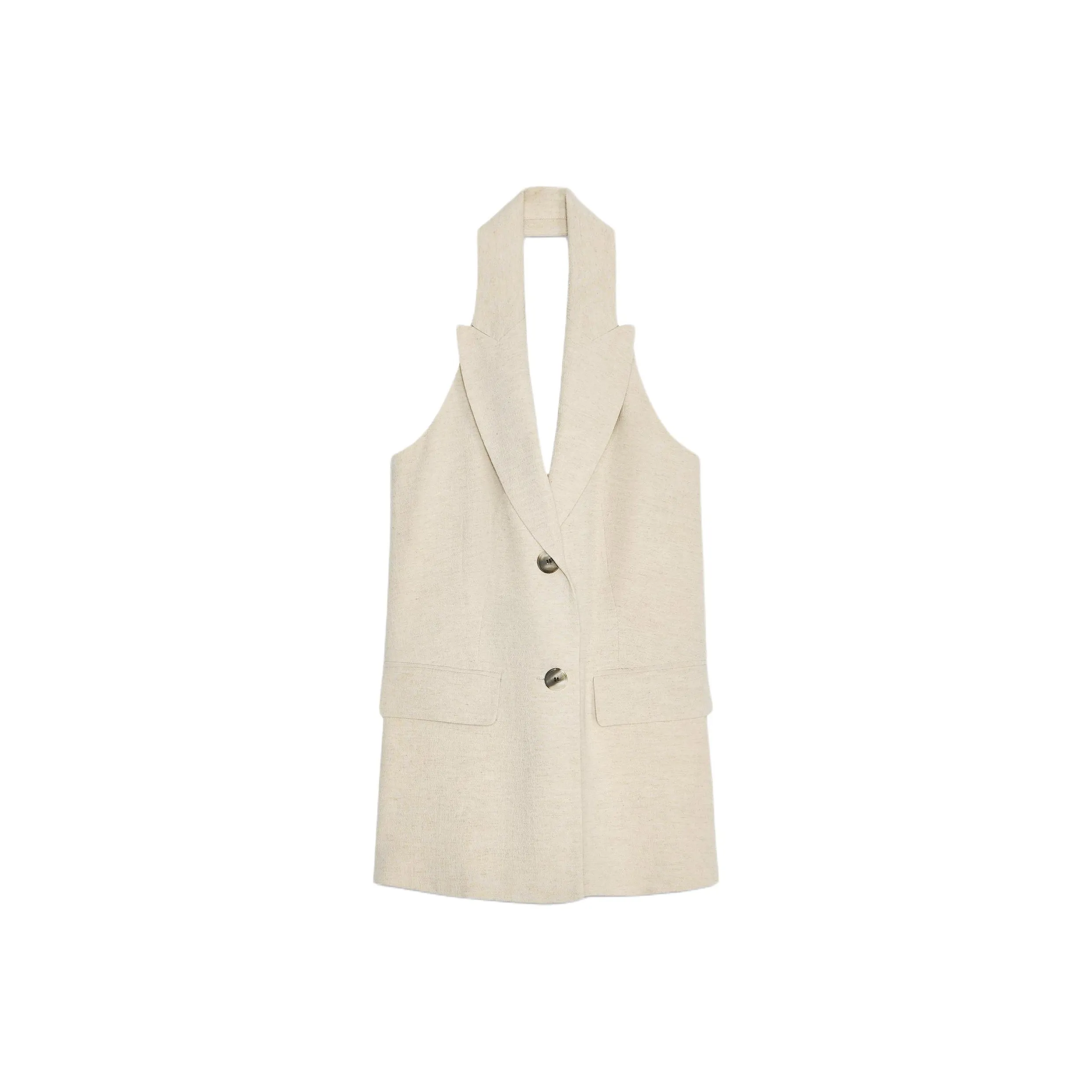 ZARA Tank Tops Women's Light Beige
