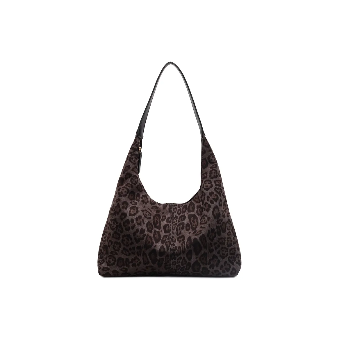 Meow In The Grass Замша Плечевая Сумка Женская Черная Кофейная Коричневая