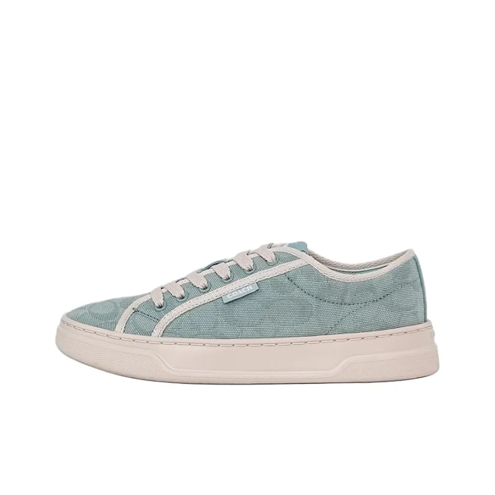 COACH Canvas Sneake Low Top Canvas Shoes Women's Mint Green