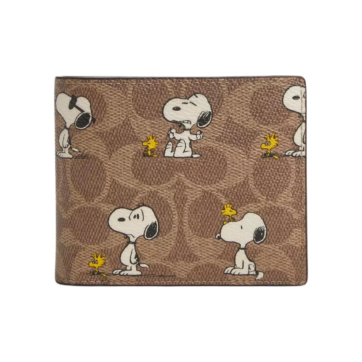 COACH PEANUTS Snoopy, Collaboration Coated Canvas Wallet Mini Men's Brown