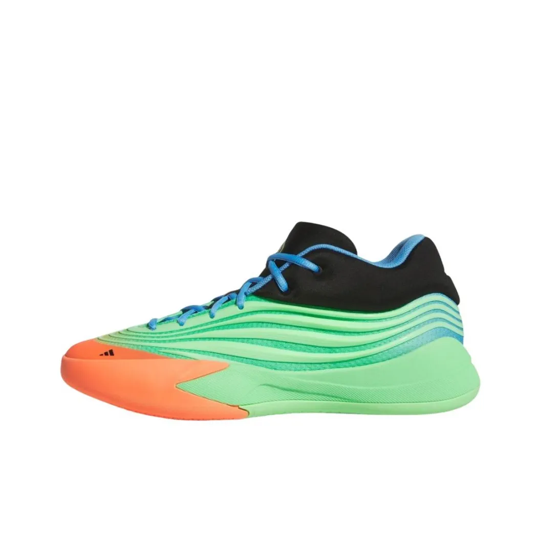 Adidas Dame 10 Slip Устойчивый к истиранию Низкий Топ Баскетбольные кроссовки Унисекс Зеленый Черный