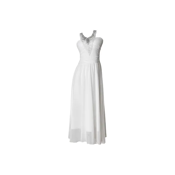 TIBINB Slip Dresses Women's White Dress