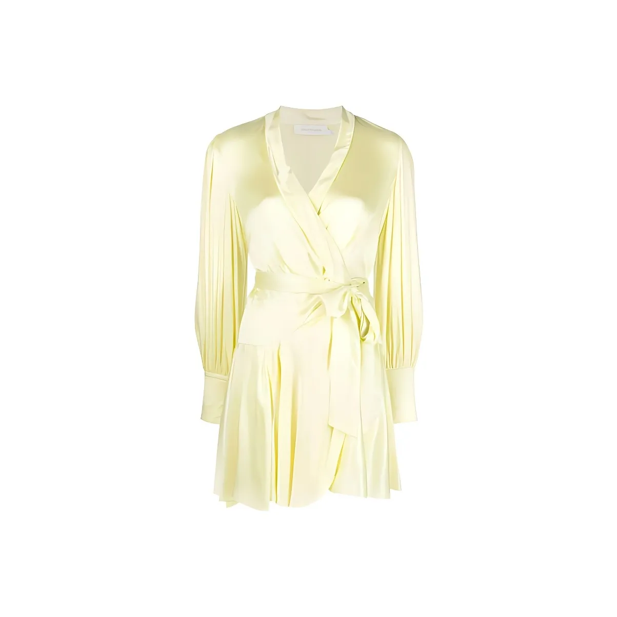 Zimmermann V Neck Satin Wrap Dress