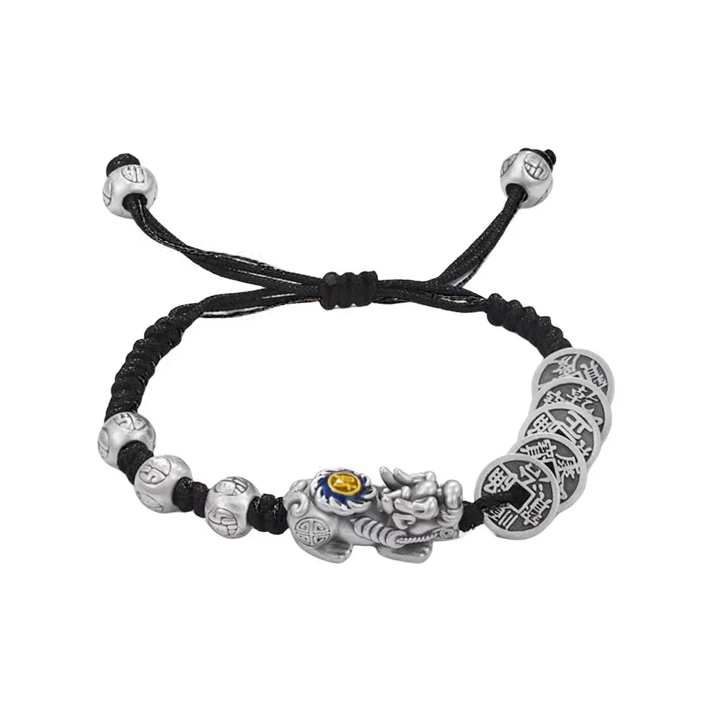 Old Fu Gold Серебряный браслет для мужчин удачи