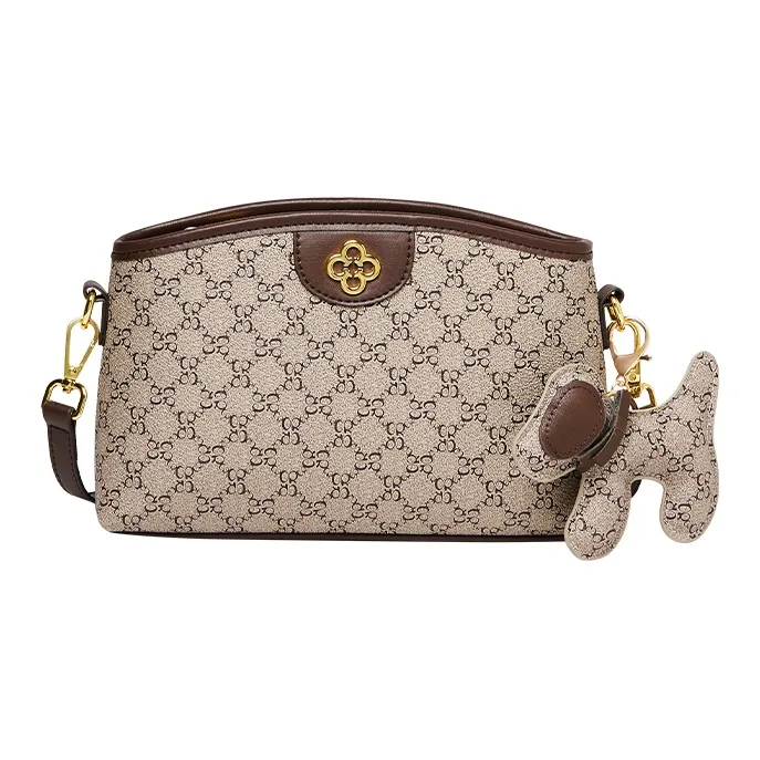 Narandu PVC And Synthetic Leather Mom Bag Shoulder Bag Crossbody Bag Small Size Women's Coffee