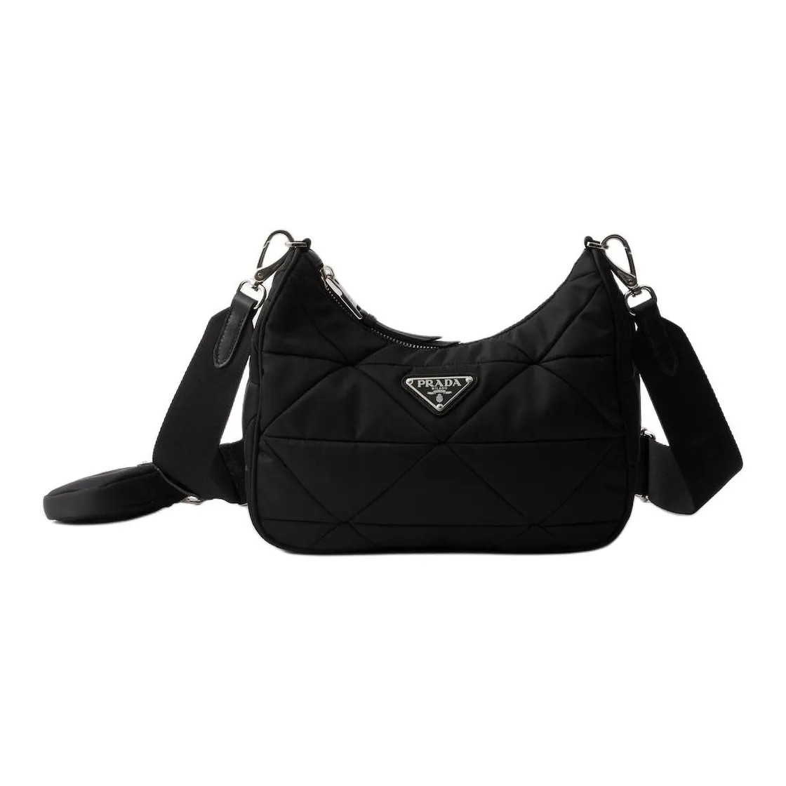 PRADA Recycled Polyamide Shoulder Bag Women's Black