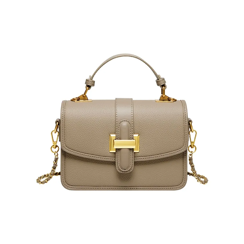 Narandu Сумка для мамы из крупнозернистой текстуры кожа коровы одно плечо средний размер женский слоновая серая