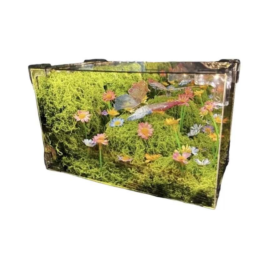 FGHGF Весна Цветок бабочки Sea Night Lights 3D-эффект Прямоугольный Ручной DIY материал Упаковка Игрушки