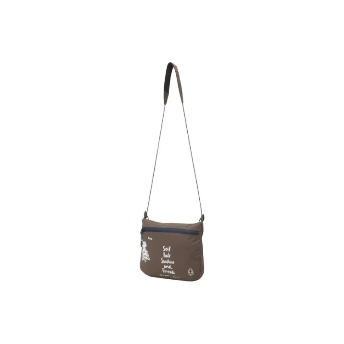 KOLON SPORT Nylon Shoulder Bag, Crossbody Bag Unisex Brown