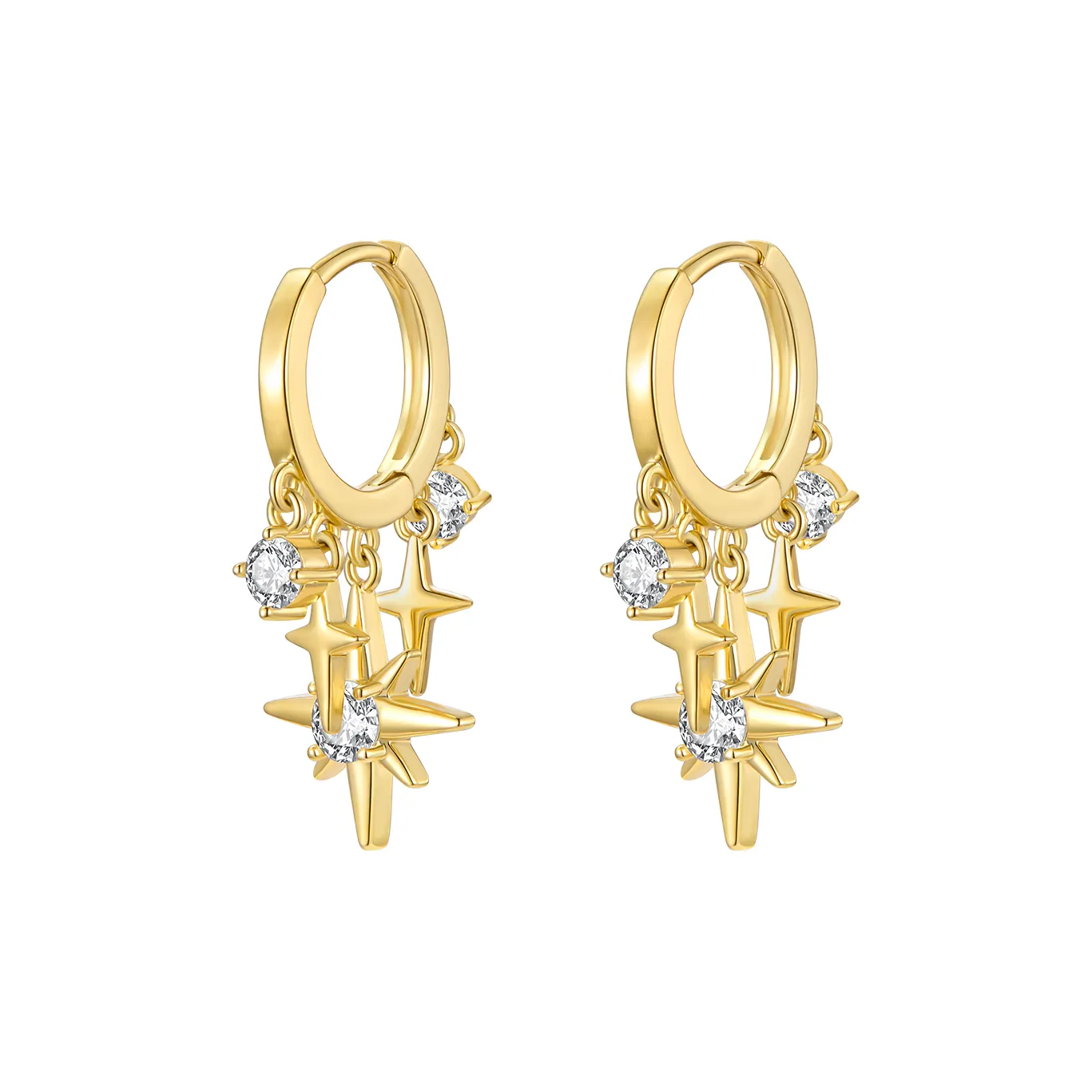 ZEGL Серьги с медным покрытием 14 карат золота женские