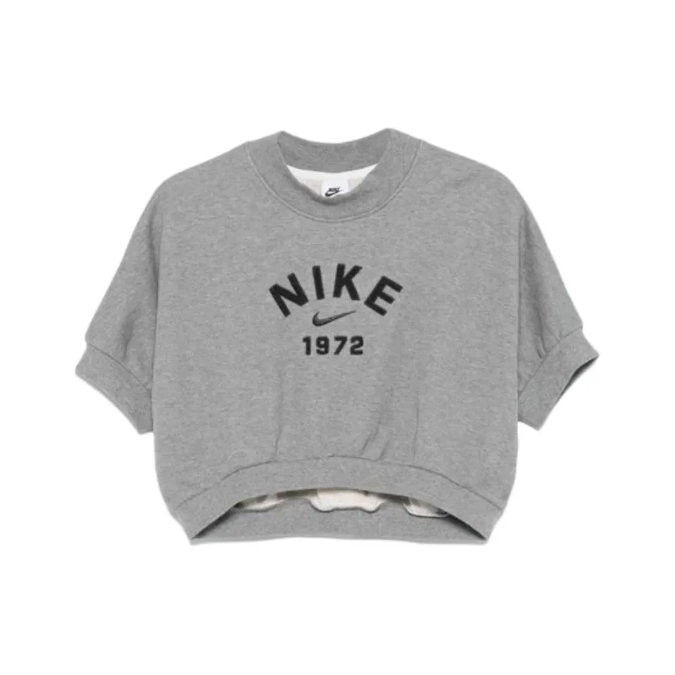 Nike Sportswear Collection Women's Crew Neck Short Sleeve Cropped French Terry Top