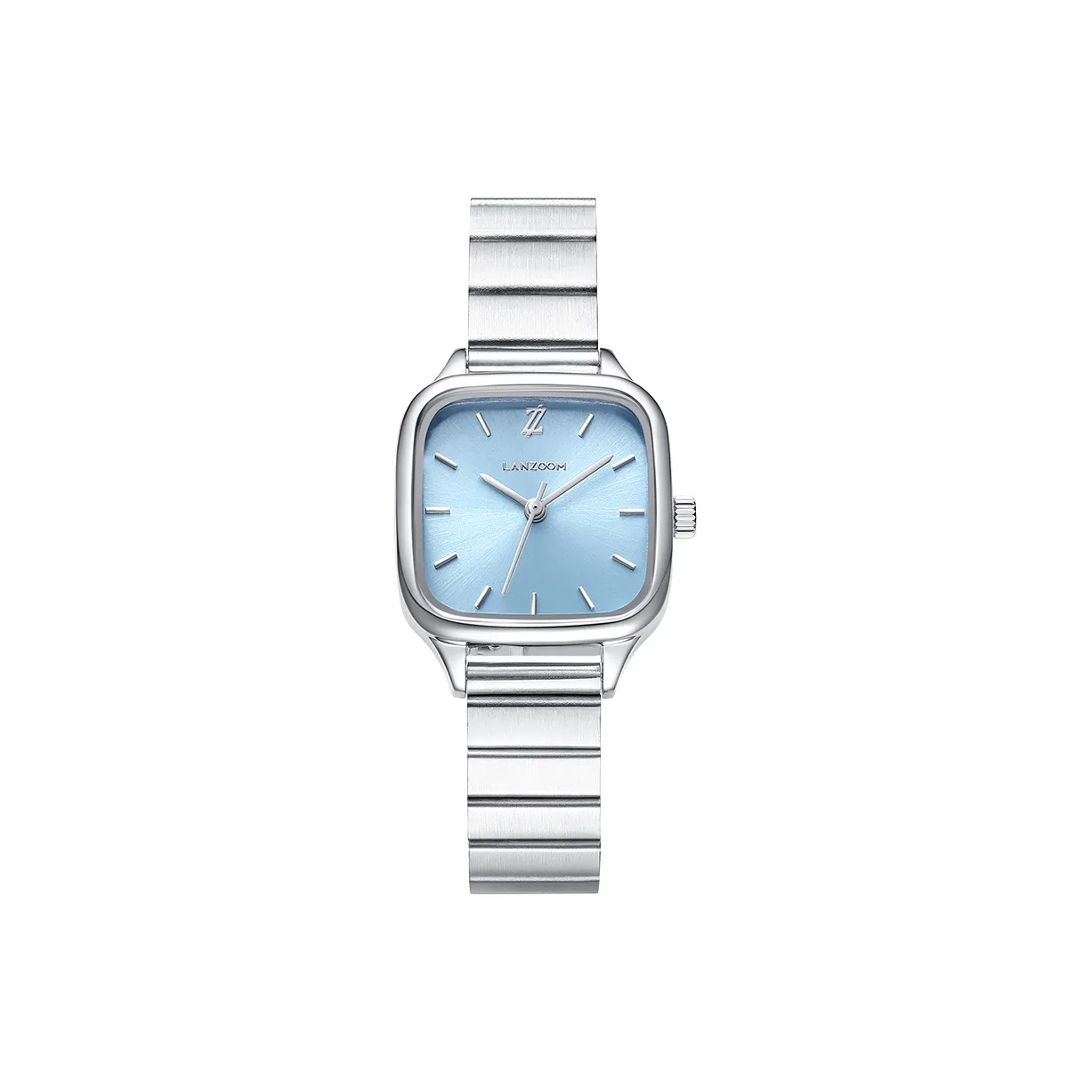 LANZOOM Ледяной Синий Маленький Серебряный Кварцевый Механизм Женские Часы Запястье Часы Синий Циферблат Нержавеющая Сталь Корпус Часов