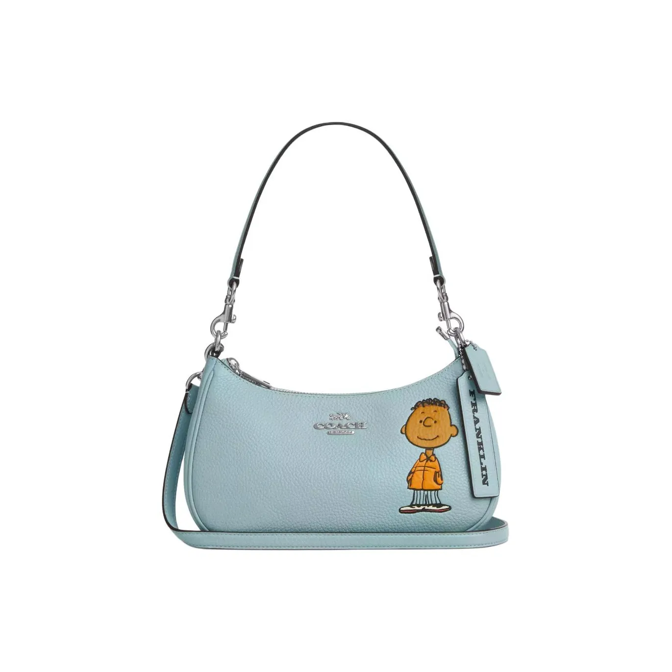 COACH PEANUTS Collaboration Teri Кожа Сумка через плечо Сумка Средний Женские Светло-синий