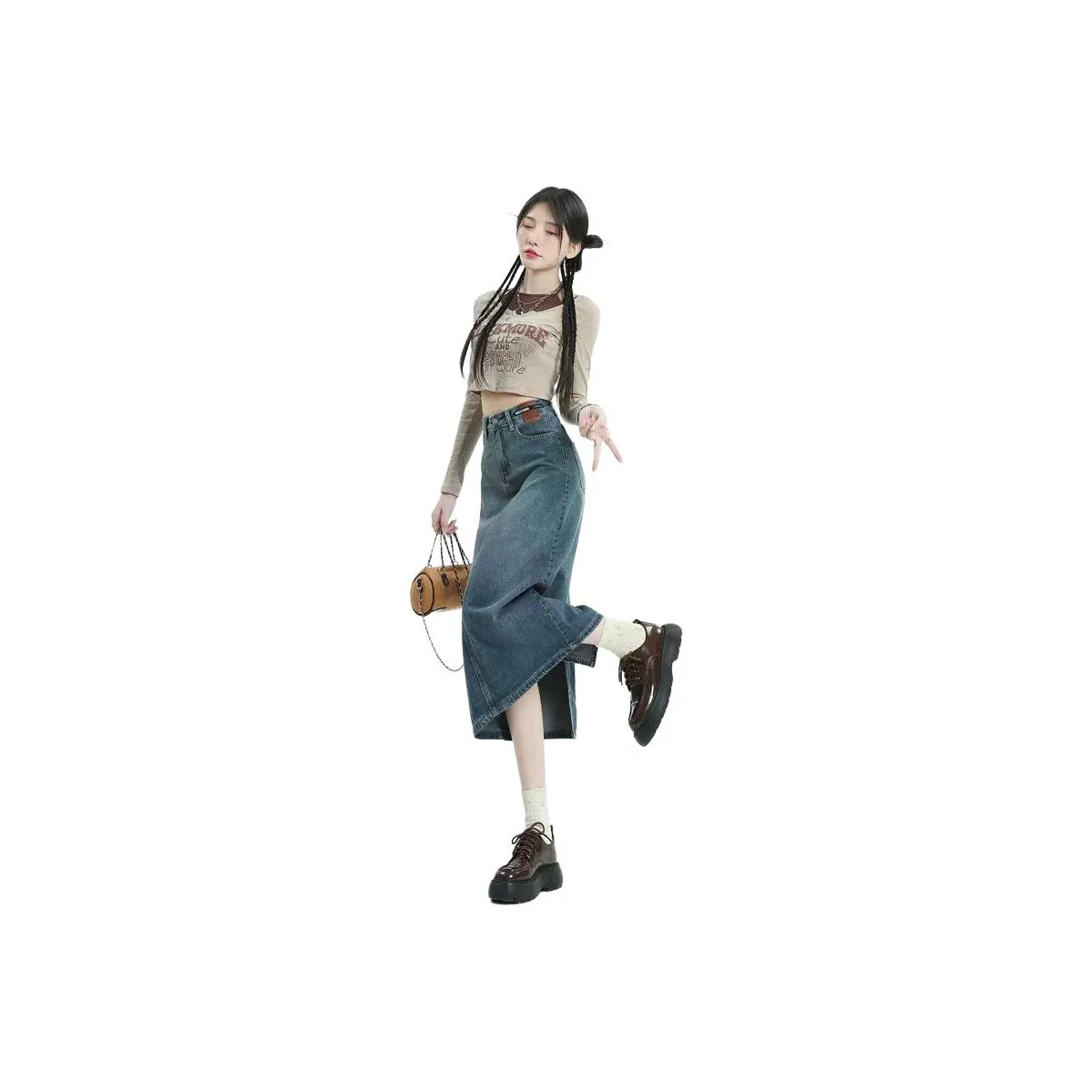 YINLEI Деним Длинная Юбка Женская