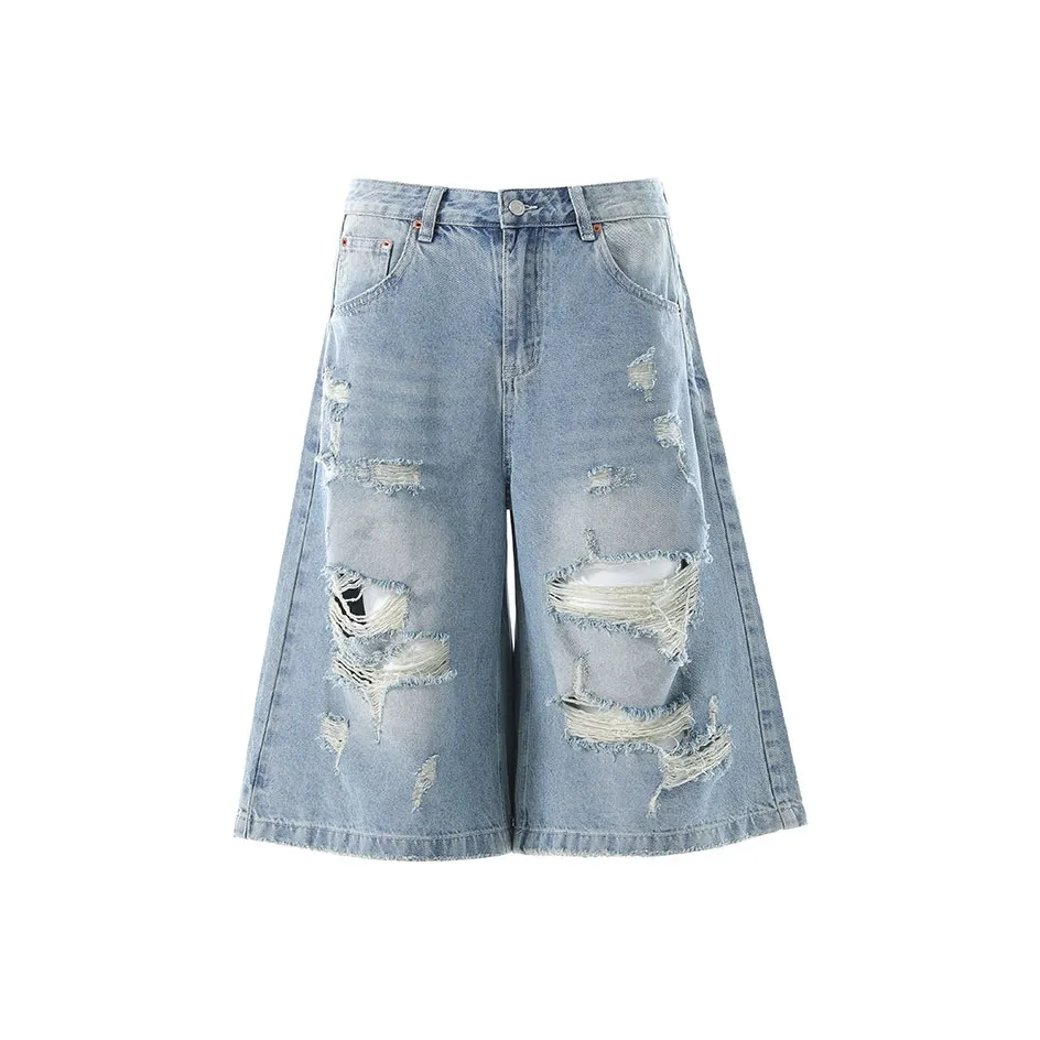 BLANKIN. Светло-синие унисекс джинсовые шорты