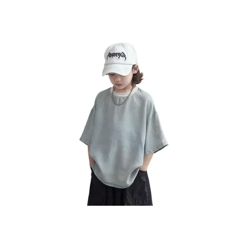 Деревянные дома Светло-синий Kids T Рубашки