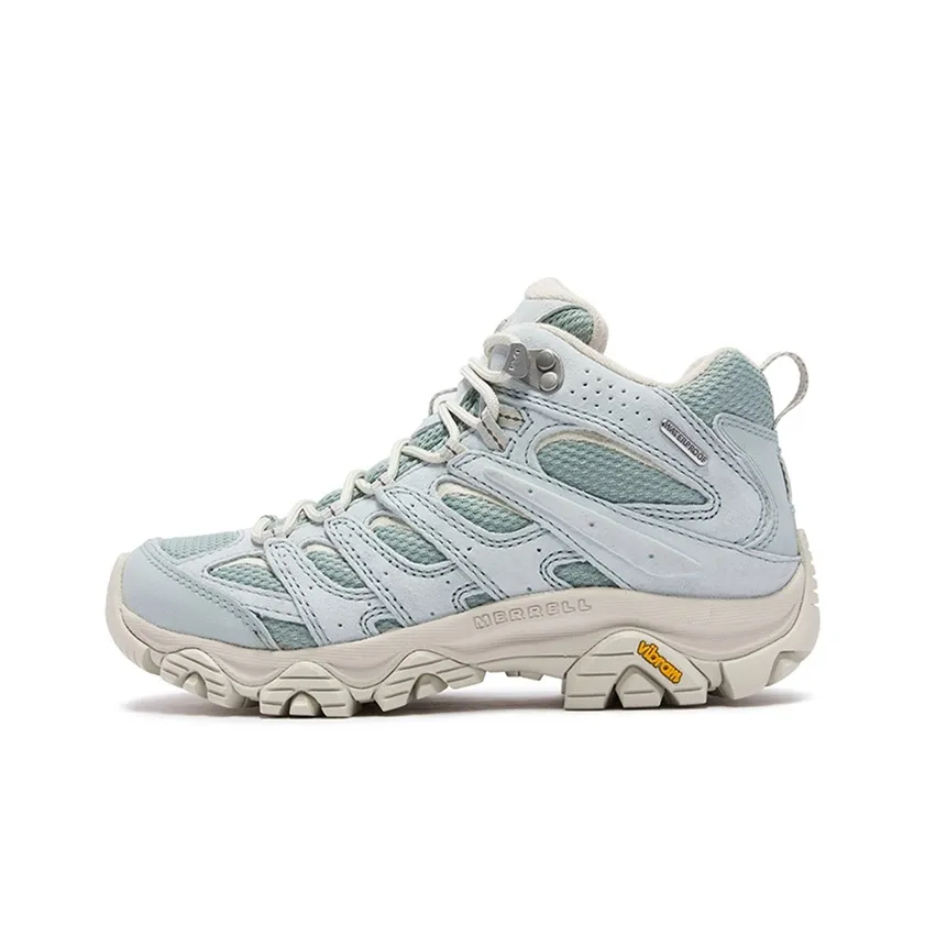 MERRELL MOAB 3 Slip Resistant, Abrasion Resistant, Waterproof, And Breathable Mid Top Hiking Shoes Women's Elegant Blue