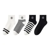 블랙 스트라이프++블랙 레터링+화이트 줄무늬+화이트 레터링