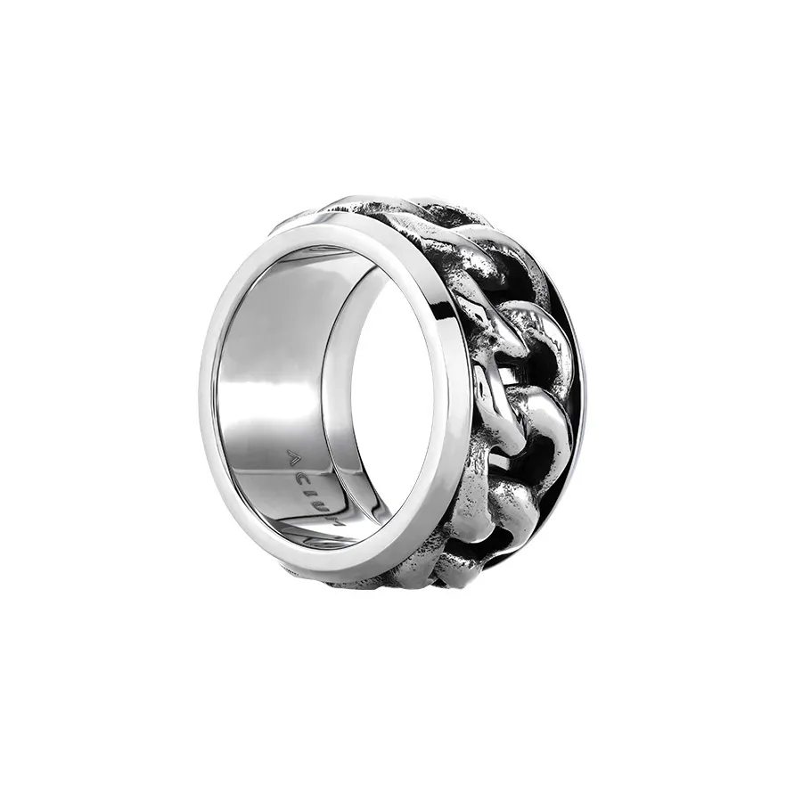ACIUM Не блекнеющий титановый стальной широкий кольцо унисекс